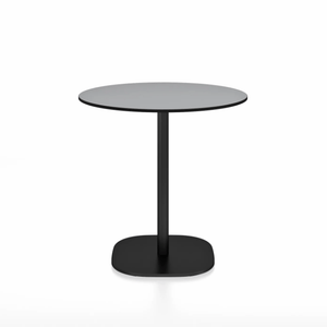 Emeco 2 Inch Flat Base Cafe Table - Round Top Coffee table Emeco Table Top 30" / 76 cm Black Powder Coated Gray HPL