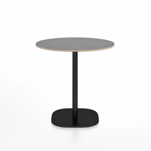 Emeco 2 Inch Flat Base Cafe Table - Round Top Coffee table Emeco Table Top 30" / 76 cm Black Powder Coated Gray Laminate Plywood