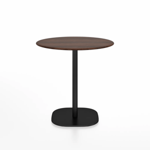 Emeco 2 Inch Flat Base Cafe Table - Round Top Coffee table Emeco Table Top 30" / 76 cm Black Powder Coated Walnut Wood