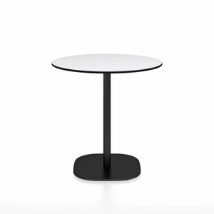 Emeco 2 Inch Flat Base Cafe Table - Round Top Coffee table Emeco Table Top 30" / 76 cm Black Powder Coated White HPL