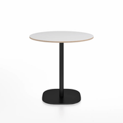 Emeco 2 Inch Flat Base Cafe Table - Round Top Coffee table Emeco Table Top 30" / 76 cm Black Powder Coated White Laminate Plywood