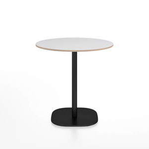 Emeco 2 Inch Flat Base Cafe Table - Round Top Coffee table Emeco Table Top 30" / 76 cm Black Powder Coated White Laminate Plywood