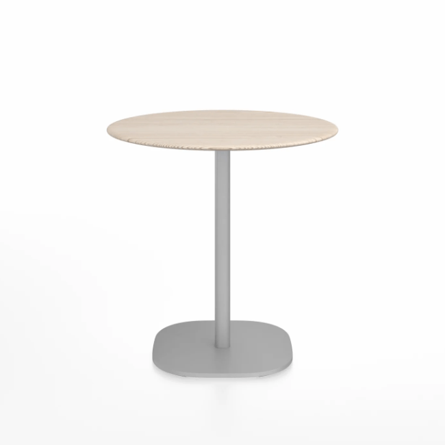 Emeco 2 Inch Flat Base Cafe Table - Round Top Coffee table Emeco Table Top 30&quot; / 76 cm Hand Brushed Ash Wood