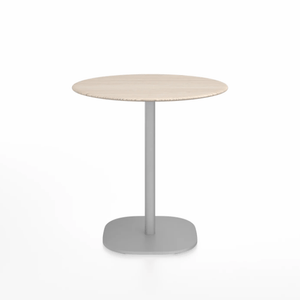 Emeco 2 Inch Flat Base Cafe Table - Round Top Coffee table Emeco Table Top 30" / 76 cm Hand Brushed Ash Wood