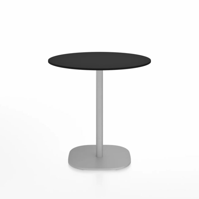 Emeco 2 Inch Flat Base Cafe Table - Round Top Coffee table Emeco Table Top 30&quot; / 76 cm Hand Brushed Black HPL