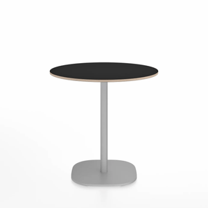 Emeco 2 Inch Flat Base Cafe Table - Round Top Coffee table Emeco Table Top 30" / 76 cm Hand Brushed Black Laminate Plywood