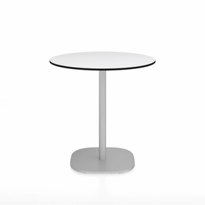 Emeco 2 Inch Flat Base Cafe Table - Round Top Coffee table Emeco Table Top 30" / 76 cm Hand Brushed White HPL