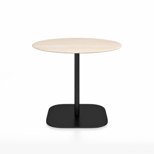 Emeco 2 Inch Flat Base Cafe Table - Round Top Coffee table Emeco Table Top 36" / 91 cm Black Powder Coated Ash Wood