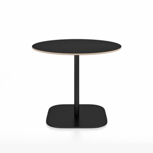 Emeco 2 Inch Flat Base Cafe Table - Round Top Coffee table Emeco Table Top 36" / 91 cm Black Powder Coated Black Laminate Plywood