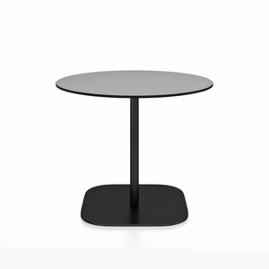 Emeco 2 Inch Flat Base Cafe Table - Round Top Coffee table Emeco Table Top 36" / 91 cm Black Powder Coated Gray HPL