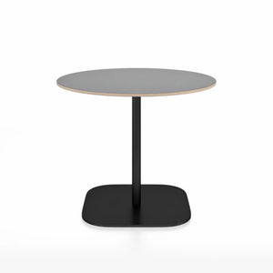 Emeco 2 Inch Flat Base Cafe Table - Round Top Coffee table Emeco Table Top 36" / 91 cm Black Powder Coated Gray Laminate Plywood