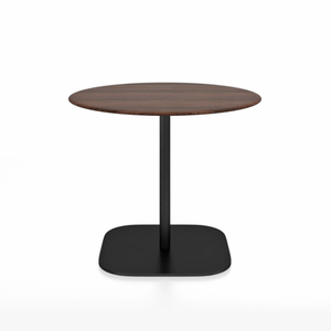 Emeco 2 Inch Flat Base Cafe Table - Round Top Coffee table Emeco Table Top 36" / 91 cm Black Powder Coated Walnut Wood