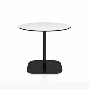 Emeco 2 Inch Flat Base Cafe Table - Round Top Coffee table Emeco Table Top 36" / 91 cm Black Powder Coated White HPL