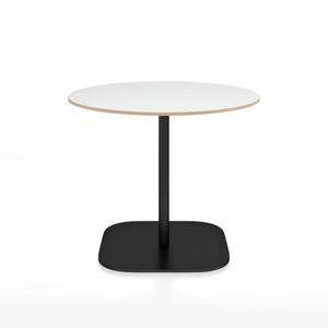 Emeco 2 Inch Flat Base Cafe Table - Round Top Coffee table Emeco Table Top 36" / 91 cm Black Powder Coated White Laminate Plywood