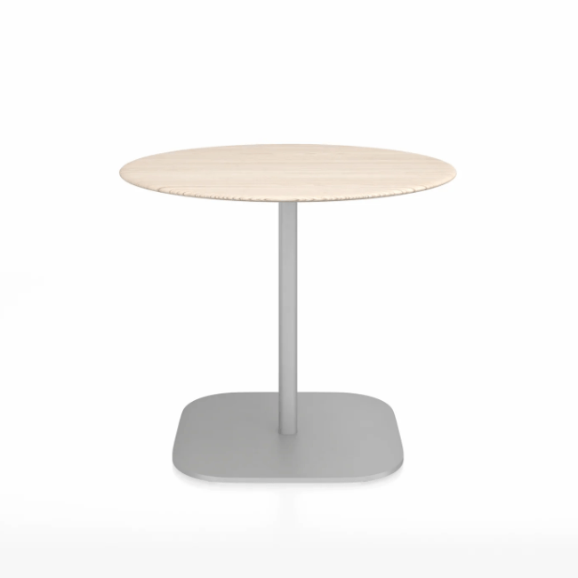 Emeco 2 Inch Flat Base Cafe Table - Round Top Coffee table Emeco Table Top 36&quot; / 91 cm Hand Brushed Ash Wood