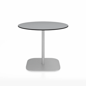 Emeco 2 Inch Flat Base Cafe Table - Round Top Coffee table Emeco Table Top 36" / 91 cm Hand Brushed Gray HPL