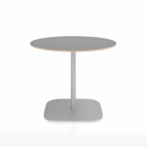 Emeco 2 Inch Flat Base Cafe Table - Round Top Coffee table Emeco Table Top 36" / 91 cm Hand Brushed Gray Laminate Plywood