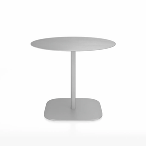 Emeco 2 Inch Flat Base Cafe Table - Round Top Coffee table Emeco Table Top 36" / 91 cm Hand Brushed Hand Brushed Aluminum