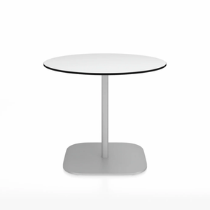 Emeco 2 Inch Flat Base Cafe Table - Round Top Coffee table Emeco Table Top 36" / 91 cm Hand Brushed White HPL