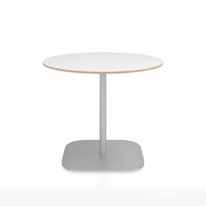 Emeco 2 Inch Flat Base Cafe Table - Round Top Coffee table Emeco Table Top 36" / 91 cm Hand Brushed White Laminate Plywood