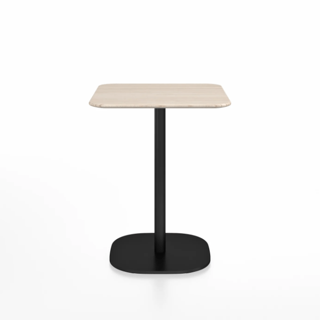 Emeco 2 Inch Flat Base Cafe Table - Square Top Coffee table Emeco Table Top 24&quot; Black Powder Coated Aluminum Ash Wood
