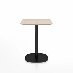 Emeco 2 Inch Flat Base Cafe Table - Square Top Coffee table Emeco Table Top 24" Black Powder Coated Aluminum Ash Wood