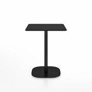 Emeco 2 Inch Flat Base Cafe Table - Square Top Coffee table Emeco Table Top 24" Black Powder Coated Aluminum Black HPL
