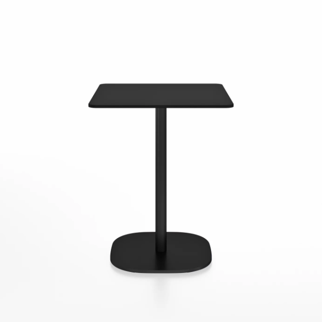 Emeco 2 Inch Flat Base Cafe Table - Square Top Coffee table Emeco Table Top 24&quot; Black Powder Coated Aluminum Black HPL
