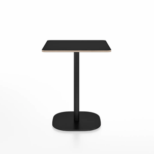 Emeco 2 Inch Flat Base Cafe Table - Square Top Coffee table Emeco Table Top 24" Black Powder Coated Aluminum Black Laminate Plywood