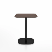 Emeco 2 Inch Flat Base Cafe Table - Square Top Coffee table Emeco Table Top 24" Black Powder Coated Aluminum Walnut Wood