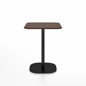 Emeco 2 Inch Flat Base Cafe Table - Square Top Coffee table Emeco Table Top 24" Black Powder Coated Aluminum Walnut Wood