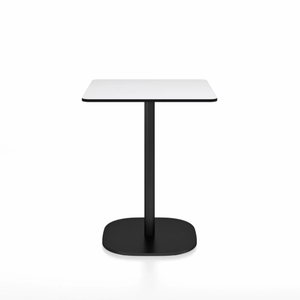 Emeco 2 Inch Flat Base Cafe Table - Square Top Coffee table Emeco Table Top 24" Black Powder Coated Aluminum White HPL