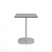 Emeco 2 Inch Flat Base Cafe Table - Square Top Coffee table Emeco Table Top 24" Hand Brushed Aluminum Gray HPL