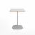 Emeco 2 Inch Flat Base Cafe Table - Square Top Coffee table Emeco Table Top 24" Hand Brushed Aluminum White Laminate Plywood