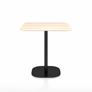 Emeco 2 Inch Flat Base Cafe Table - Square Top Coffee table Emeco Table Top 30" Black Powder Coated Aluminum Accoya Wood