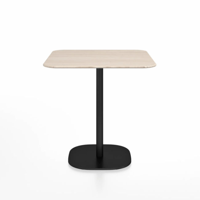 Emeco 2 Inch Flat Base Cafe Table - Square Top Coffee table Emeco Table Top 30&quot; Black Powder Coated Aluminum Ash Wood