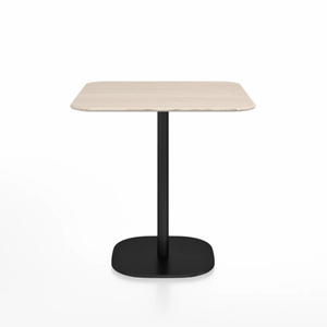 Emeco 2 Inch Flat Base Cafe Table - Square Top Coffee table Emeco Table Top 30" Black Powder Coated Aluminum Ash Wood