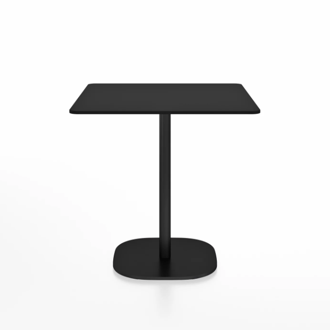 Emeco 2 Inch Flat Base Cafe Table - Square Top Coffee table Emeco Table Top 30&quot; Black Powder Coated Aluminum Black HPL
