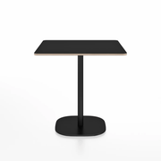 Emeco 2 Inch Flat Base Cafe Table - Square Top Coffee table Emeco Table Top 30" Black Powder Coated Aluminum Black Laminate Plywood