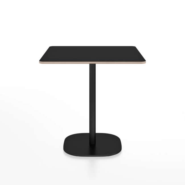 Emeco 2 Inch Flat Base Cafe Table - Square Top Coffee table Emeco Table Top 30" Black Powder Coated Aluminum Black Laminate Plywood