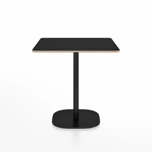 Emeco 2 Inch Flat Base Cafe Table - Square Top Coffee table Emeco Table Top 30" Black Powder Coated Aluminum Black Laminate Plywood