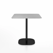 Emeco 2 Inch Flat Base Cafe Table - Square Top Coffee table Emeco Table Top 30" Black Powder Coated Aluminum Hand Brushed Aluminum