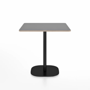 Emeco 2 Inch Flat Base Cafe Table - Square Top Coffee table Emeco Table Top 30" Black Powder Coated Aluminum Gray Laminate Plywood