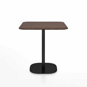 Emeco 2 Inch Flat Base Cafe Table - Square Top Coffee table Emeco Table Top 30" Black Powder Coated Aluminum Walnut Wood