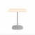 Emeco 2 Inch Flat Base Cafe Table - Square Top Coffee table Emeco Table Top 30" Hand Brushed Aluminum Accoya Wood