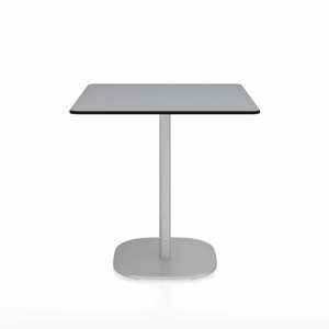 Emeco 2 Inch Flat Base Cafe Table - Square Top Coffee table Emeco Table Top 30" Hand Brushed Aluminum Gray HPL