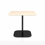 Emeco 2 Inch Flat Base Cafe Table - Square Top Coffee table Emeco Table Top 36" Black Powder Coated Aluminum Accoya Wood