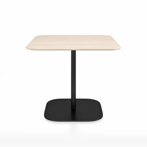 Emeco 2 Inch Flat Base Cafe Table - Square Top Coffee table Emeco Table Top 36" Black Powder Coated Aluminum Ash Wood