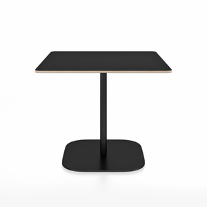 Emeco 2 Inch Flat Base Cafe Table - Square Top Coffee table Emeco Table Top 36" Black Powder Coated Aluminum Black Laminate Plywood