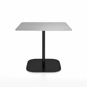 Emeco 2 Inch Flat Base Cafe Table - Square Top Coffee table Emeco Table Top 36" Black Powder Coated Aluminum Hand Brushed Aluminum